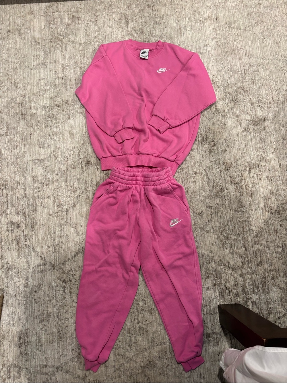 Nike Girls Hot Pink Sweatshirt and Jogger Pajama Set